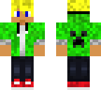 boy with a green creeper jumper