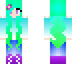 blue girl with flower