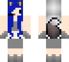 chibi wolf blue hair gamer