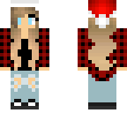 plaid girl with christmas hat