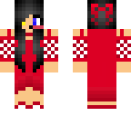 tomboy wearing a red dress