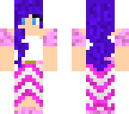 cute girl with purply blue hair