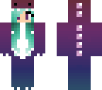 dino girl with mint green hair