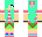 pretty aqua hair girl