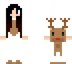 black hair chrismas reindeer gal