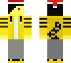boy in a pikachu hoodie skin with a christmas hat