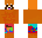 red panda in swimming suit