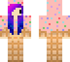 strawberry ice cream waffle girl