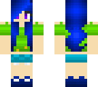 blue hair girl skin