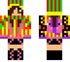 cute pig girl multicolored hair festive