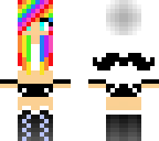 rainbow mustache chick