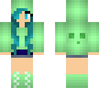 cute slime girl with blue hair