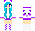 blue and purple panda hoodie girl