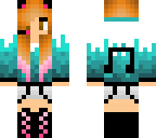 cute teal and pink music gamer girl