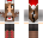 pretty winter cat girl with santa hat
