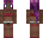 skimpy girl with ponytail purple hair green eyes