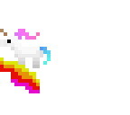 a fluffy unicorn is dancing on rainbow