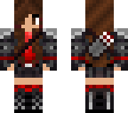 dark red and gray female archer with hair