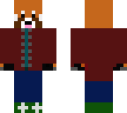 red panda in high school oufit