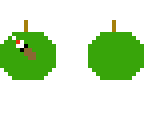 worm eating apple