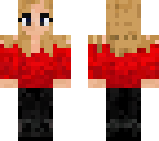 blonde girl red shirt
