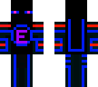blue and red cyborg enderman