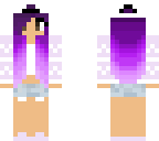 purple hair girl with pink sweater