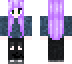 purple haired girl with green eyes