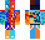 red and blue explosion