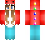 half red and blue dino