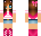 pinky brown hair with cat ears and bow