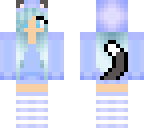 purple turquoise cat girl