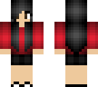 red and black minecraft girl skin