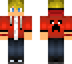 blond red shirted boy