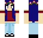 blue hair flower girl