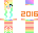 new year rainbow hoodie girl