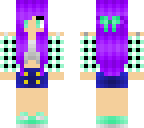 pretty purple hair girl with flanel and bow