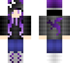 purple black white dragon  girl dj