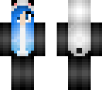 blue haired panda girl