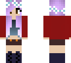 edit of cardigan girl with purple hair