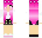 girl with pink hair black pants and white sneckers