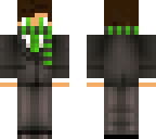 green suit with scarf