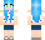 kawaii blue haired girl fixed
