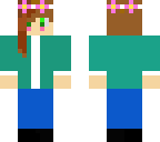 teal girl flowers