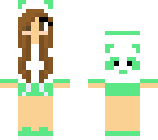 brunette in mintgreen panda sweater