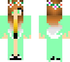 rainbow flower crown girl with mint green coat