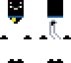 black cat in white suit