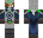 blue knight brown hair green badge
