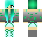 emerald girl with blueish greenish hair