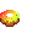 a rainbow donut